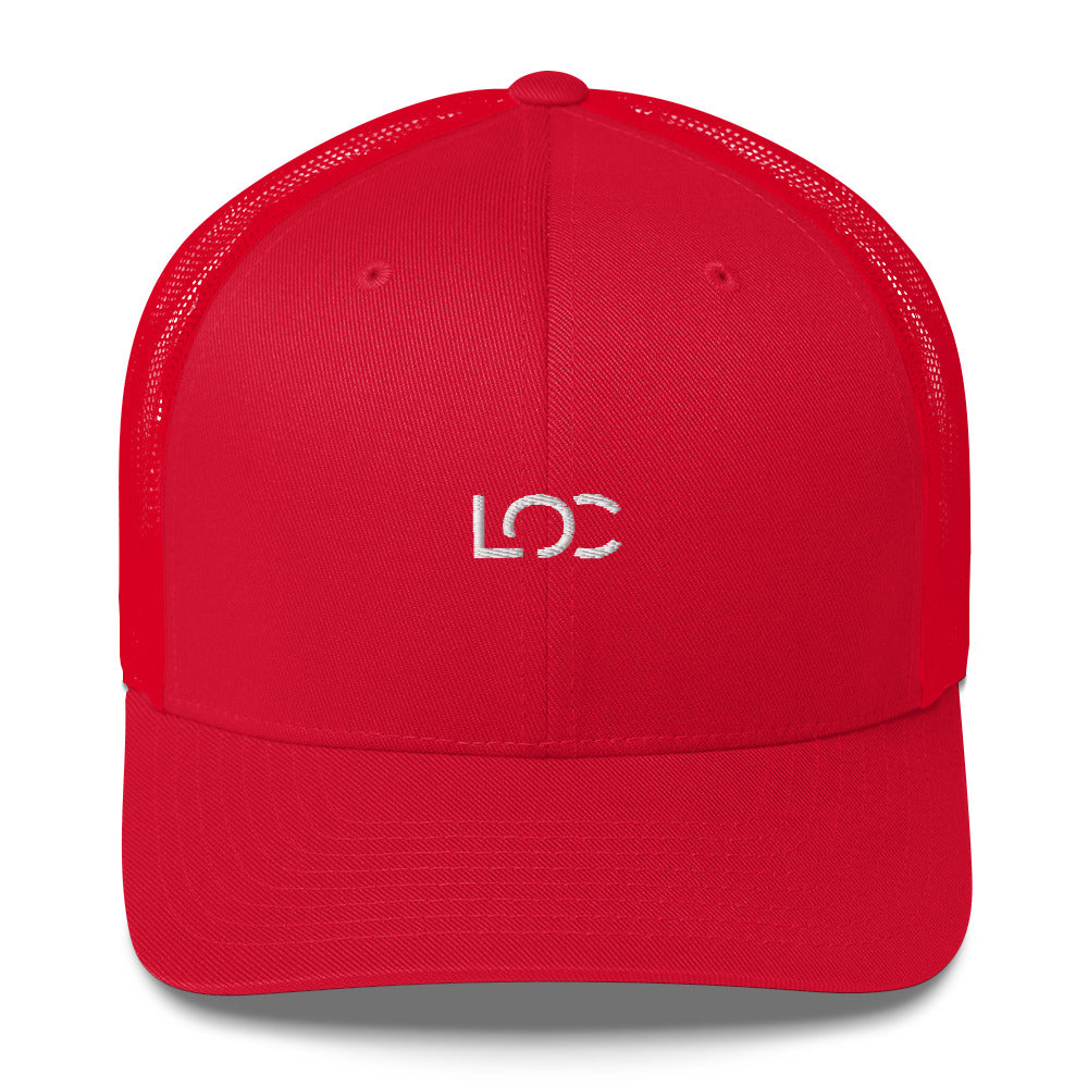 LOC Adjustable Trucker Cap w/ White Embroidered Logo