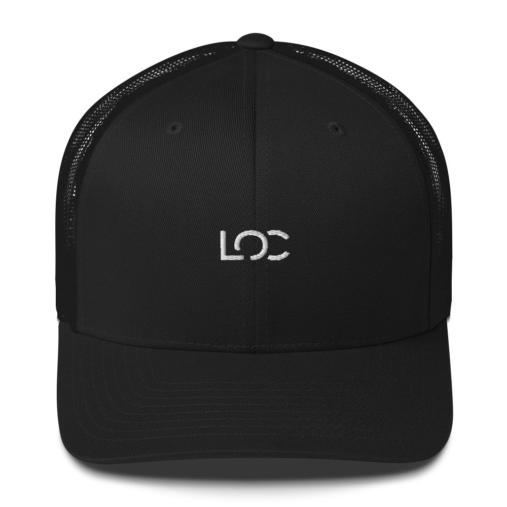 LOC Adjustable Trucker Cap w/ White Embroidered Logo