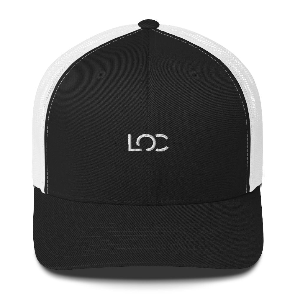 LOC Adjustable Trucker Cap w/ White Embroidered Logo