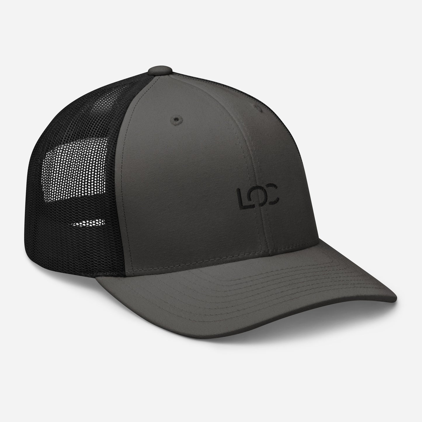 LOC Adjustable Trucker Cap w/ Black Embroidered Logo