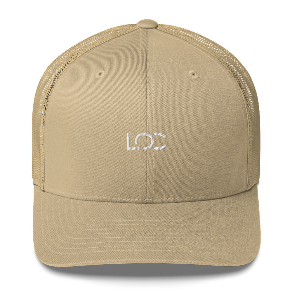 LOC Adjustable Trucker Cap w/ White Embroidered Logo