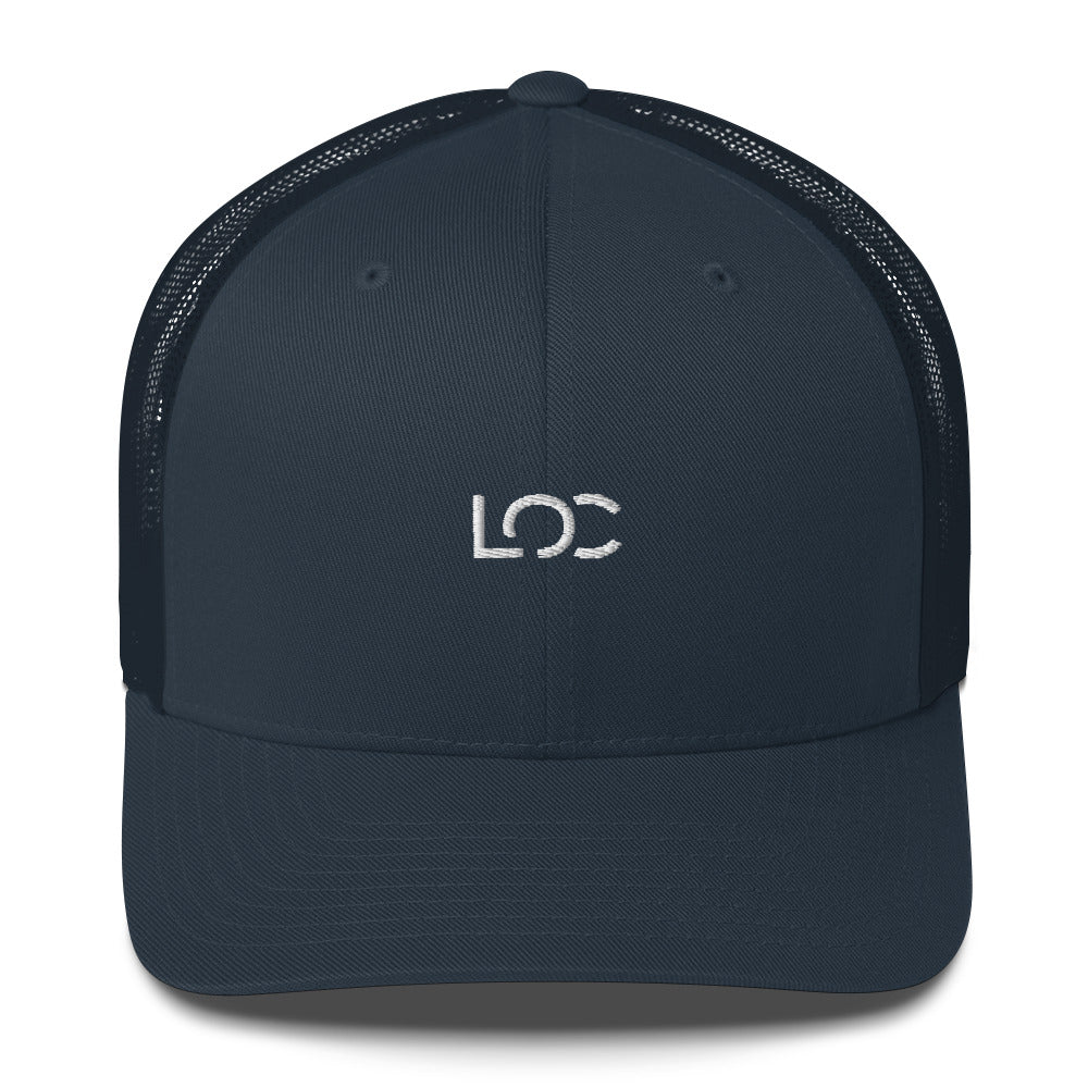 LOC Adjustable Trucker Cap w/ White Embroidered Logo