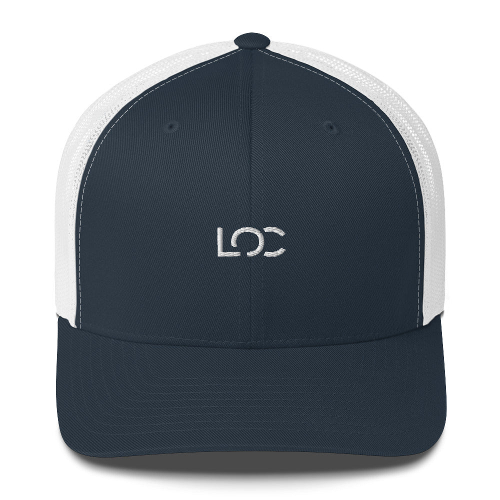 LOC Adjustable Trucker Cap w/ White Embroidered Logo
