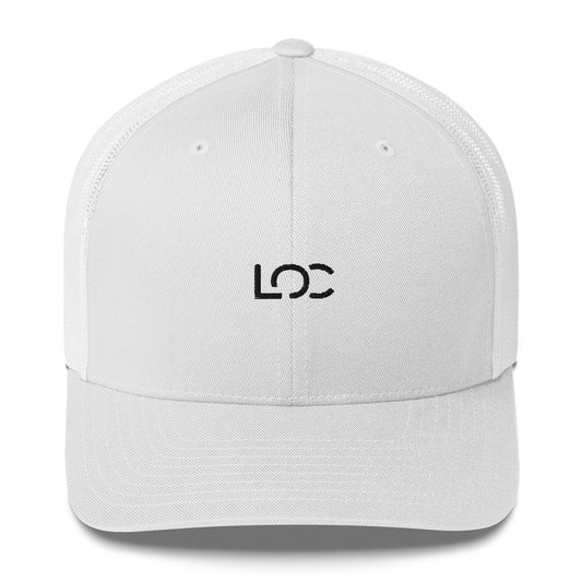 LOC Adjustable Trucker Cap w/ Black Embroidered Logo